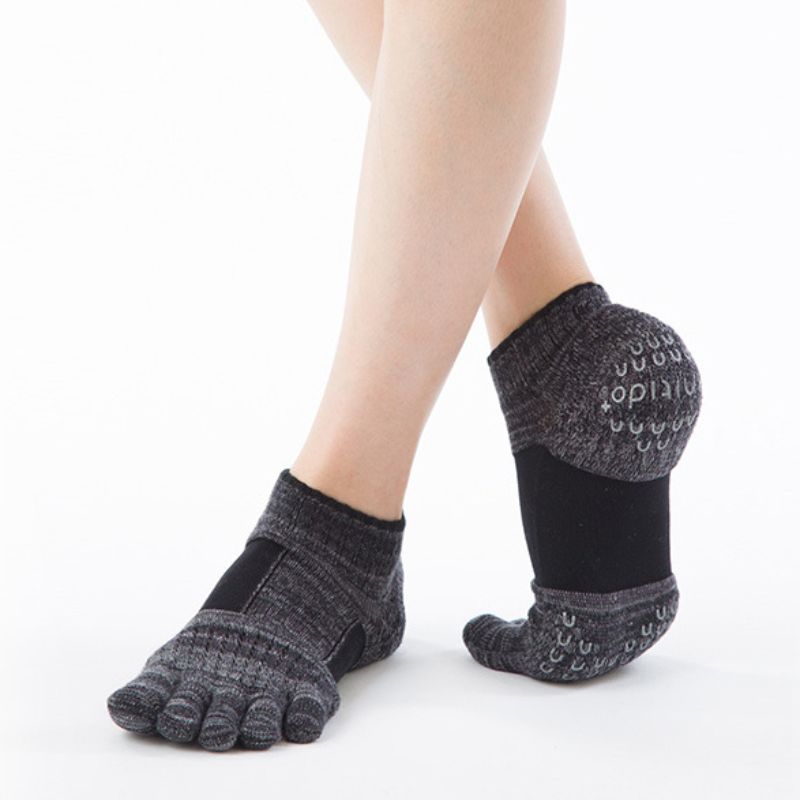 Arch Support Ankle Grip Toe Socks With Power Pads