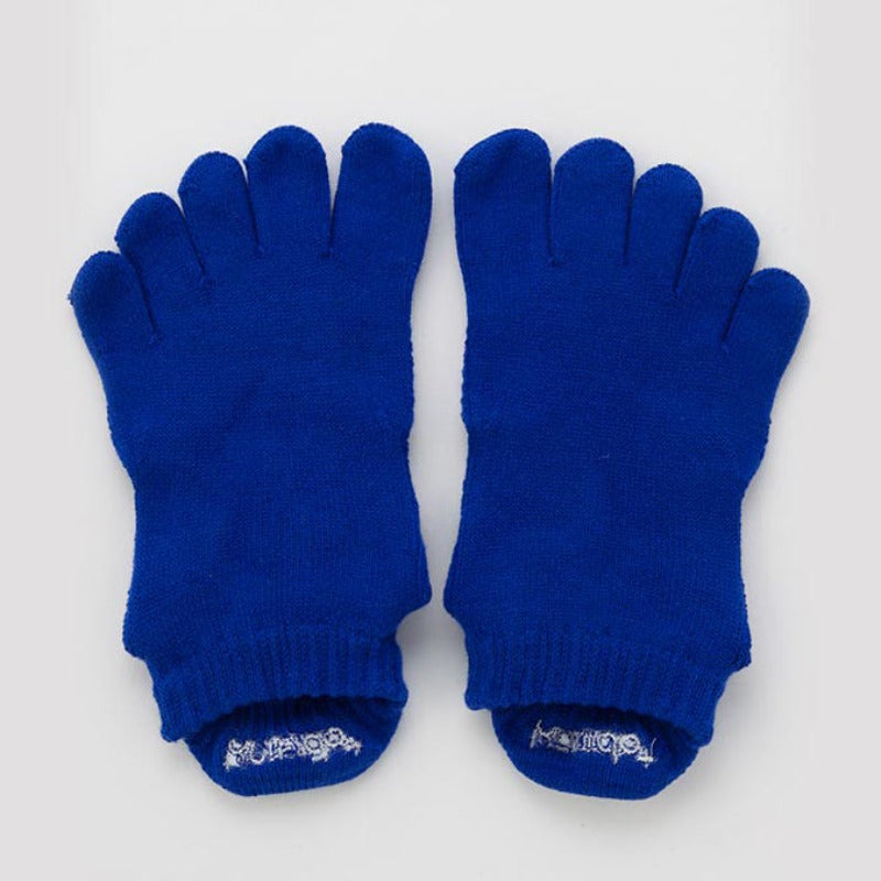 Basic Solid Colors Ankle Grip Toe Socks With Power Pads
