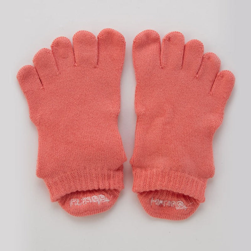 Basic Solid Colors Ankle Grip Toe Socks With Power Pads