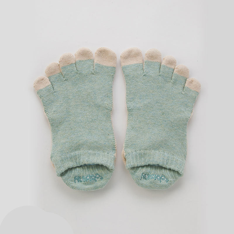 Botanical Dyed Ankle Grip Toe Socks With Power Pads
