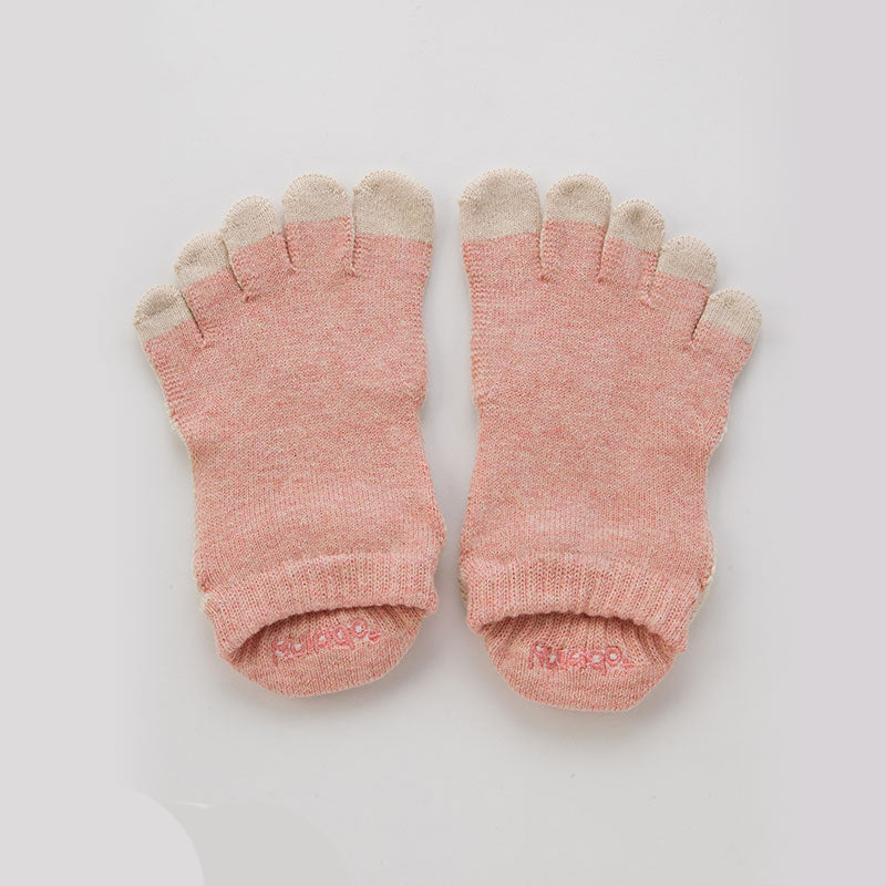 Botanical Dyed Ankle Grip Toe Socks With Power Pads
