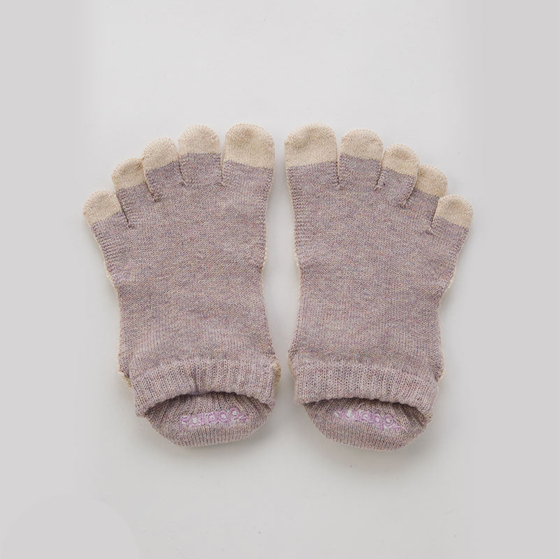 Botanical Dyed Ankle Grip Toe Socks With Power Pads