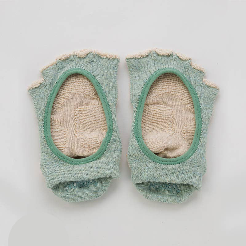 Botanical Dyed Open Toe Socks With Power Pads