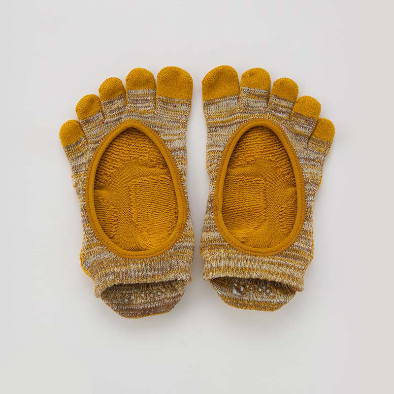 Heather Toe Footie Grip Socks With Cushion