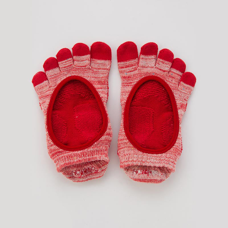 Heather Toe Footie Grip Socks With Cushion