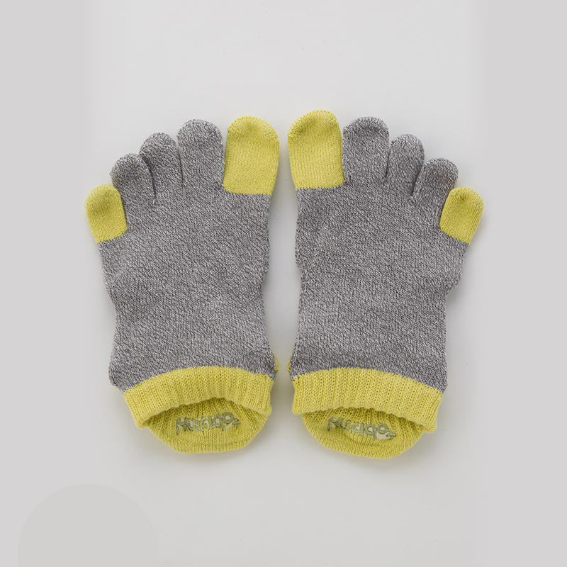Two Colors Ankle Grip Toe Socks With Power Pads