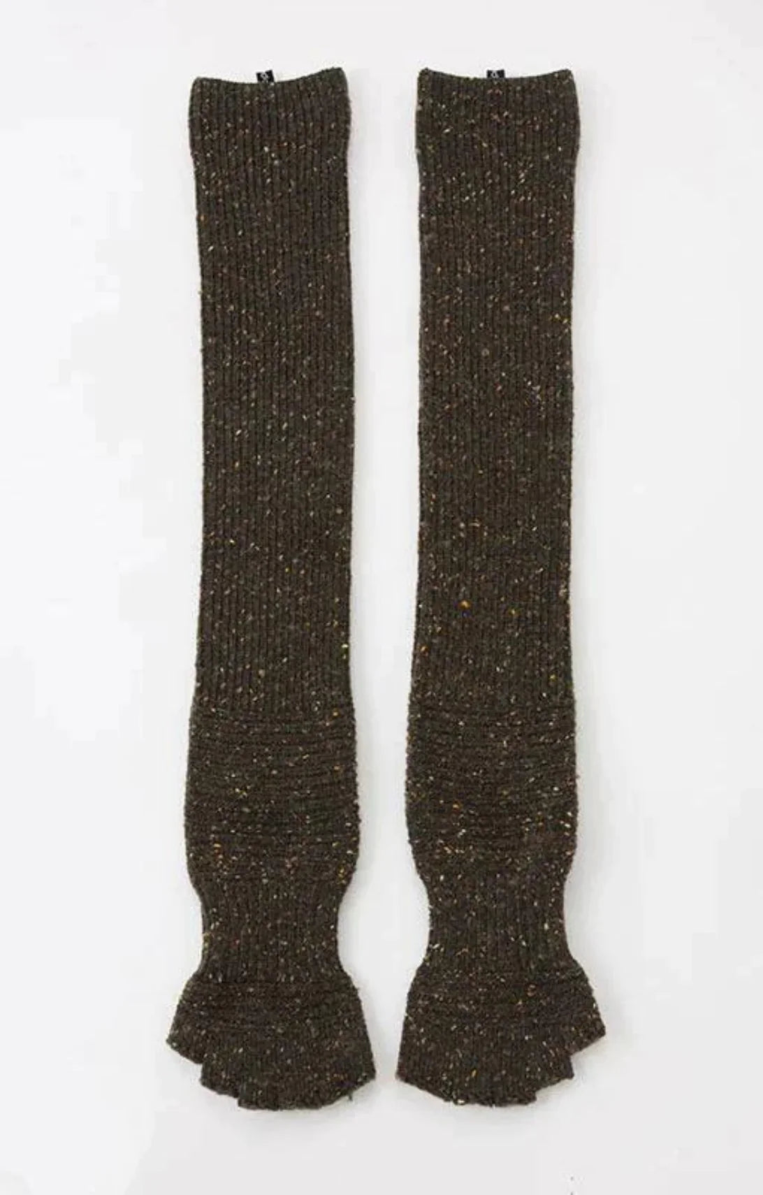 Wool Blend Confetti Ribbed Open Toe and Heel Socks