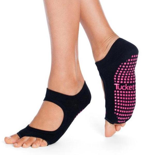 Tucketts Allegro Pilates Socks - Non-Slip Grip, Open Toe, Barre & Yoga - Women's