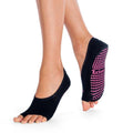 Tucketts Ballerina Solid Night Pilates Socks - Non-Slip Grip, Open Toe, Barre & Yoga - Women's