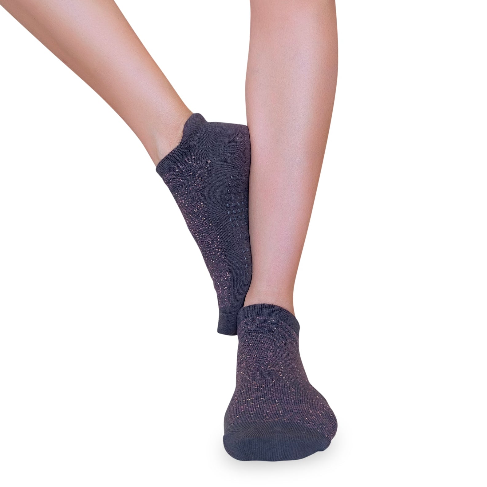 Tucketts Tab Closed Toe Mocca Radiance Pilates Socks - Non-Slip Grip, Closed Toe, Barre & Yoga - Women's