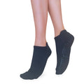 Tucketts Tab Closed Toe - Onyx Zen Pilates Socks - Non-Slip Grip, Barre & Yoga