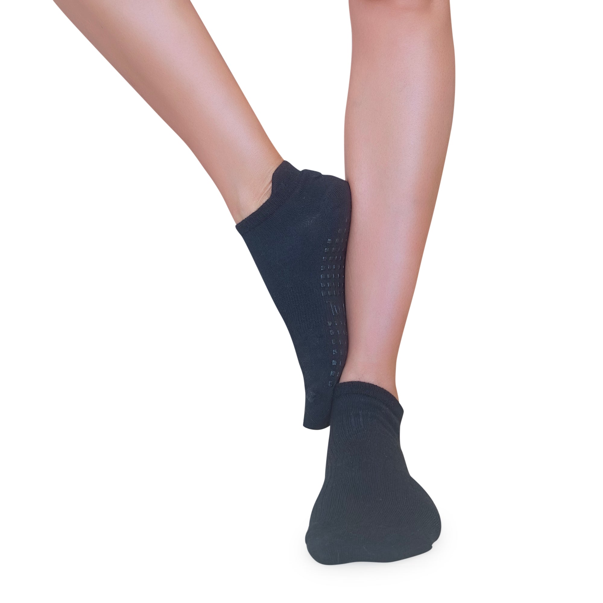 Tucketts Tab Closed Toe - Onyx Zen Pilates Socks - Non-Slip Grip, Barre & Yoga