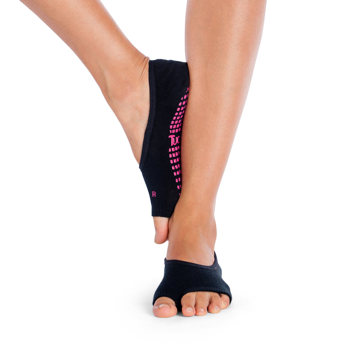 Tucketts Ballerina Solid Night Pilates Socks - Non-Slip Grip, Open Toe, Barre & Yoga - Women's