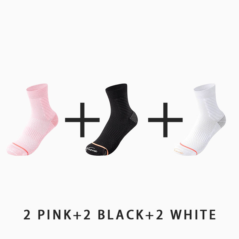 Mid-calf Breathable Women's Sport Socks (6 pairs）