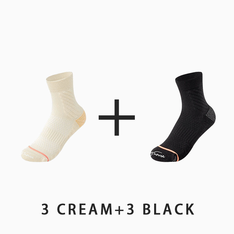 Mid-calf Breathable Women's Sport Socks (6 pairs）