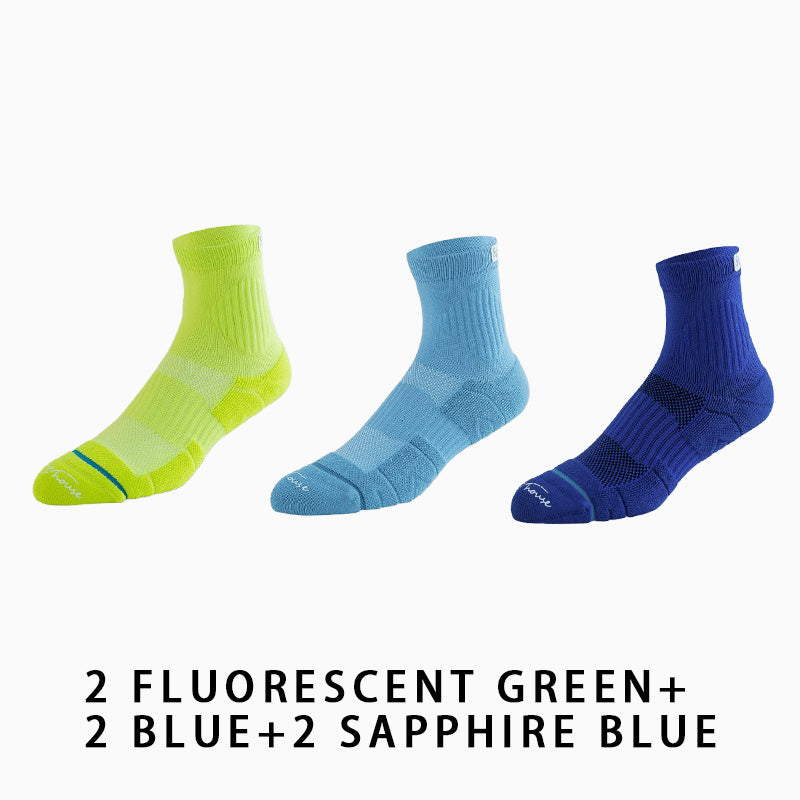 Men's Mid-calf Towelling Sole Running Socks(6 pairs）