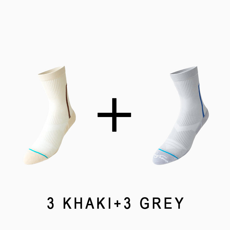 Men's Breathable  Mid-calf Cycling Socks （6 pairs）