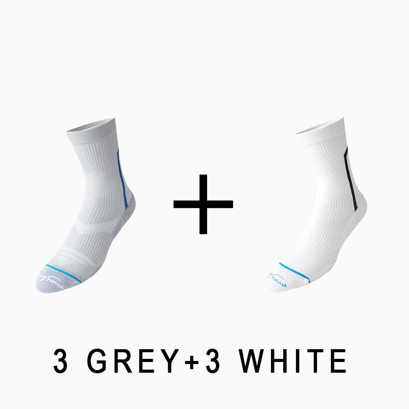 Men's Breathable  Mid-calf Cycling Socks （6 pairs）