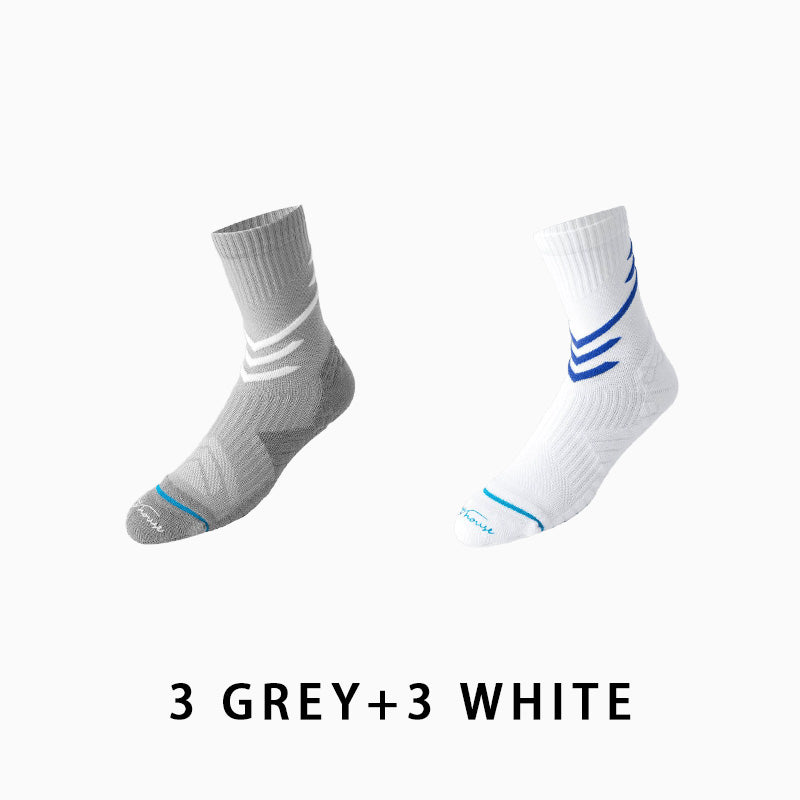 Non-slip Mid-calf Men's Running Socks(6 pairs）