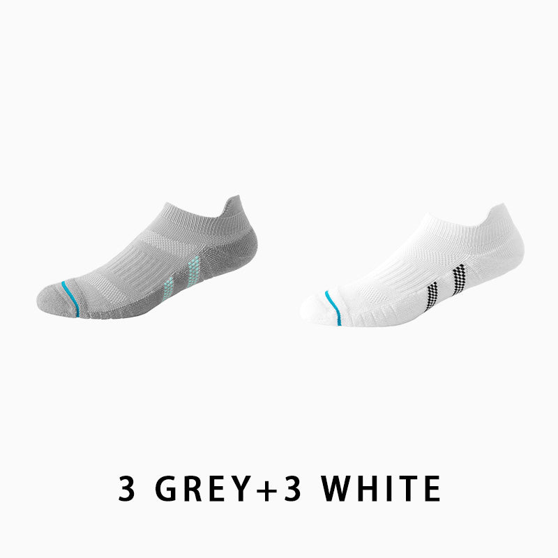 Men's Breathable Towel Sole Running Socks（6 pairs）