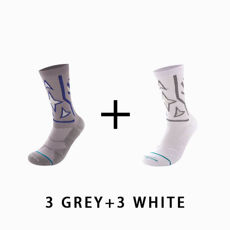 Men's Mid-calf Running Socks(6 pairs）