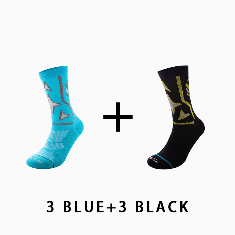 Men's Mid-calf Running Socks(6 pairs）