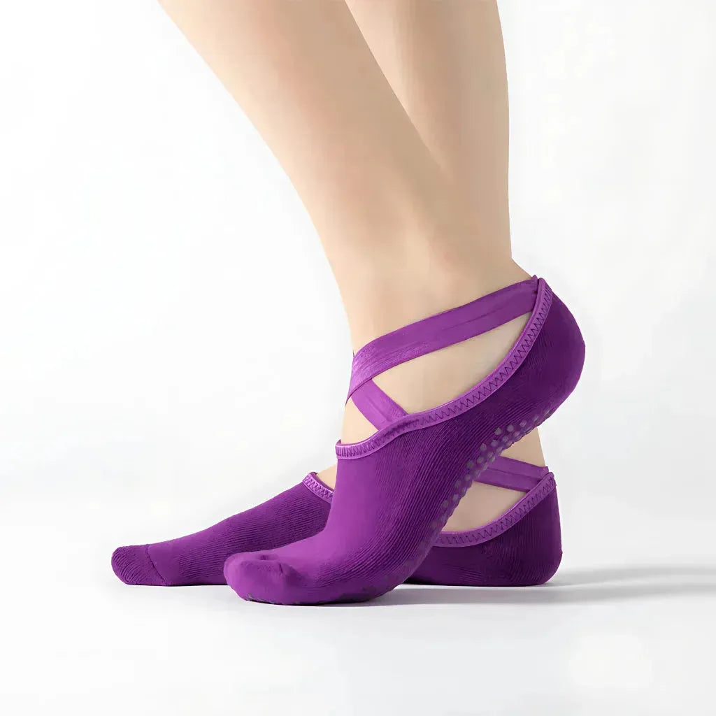 Barre Workout Socks With Non Slip Towel Cushion Base