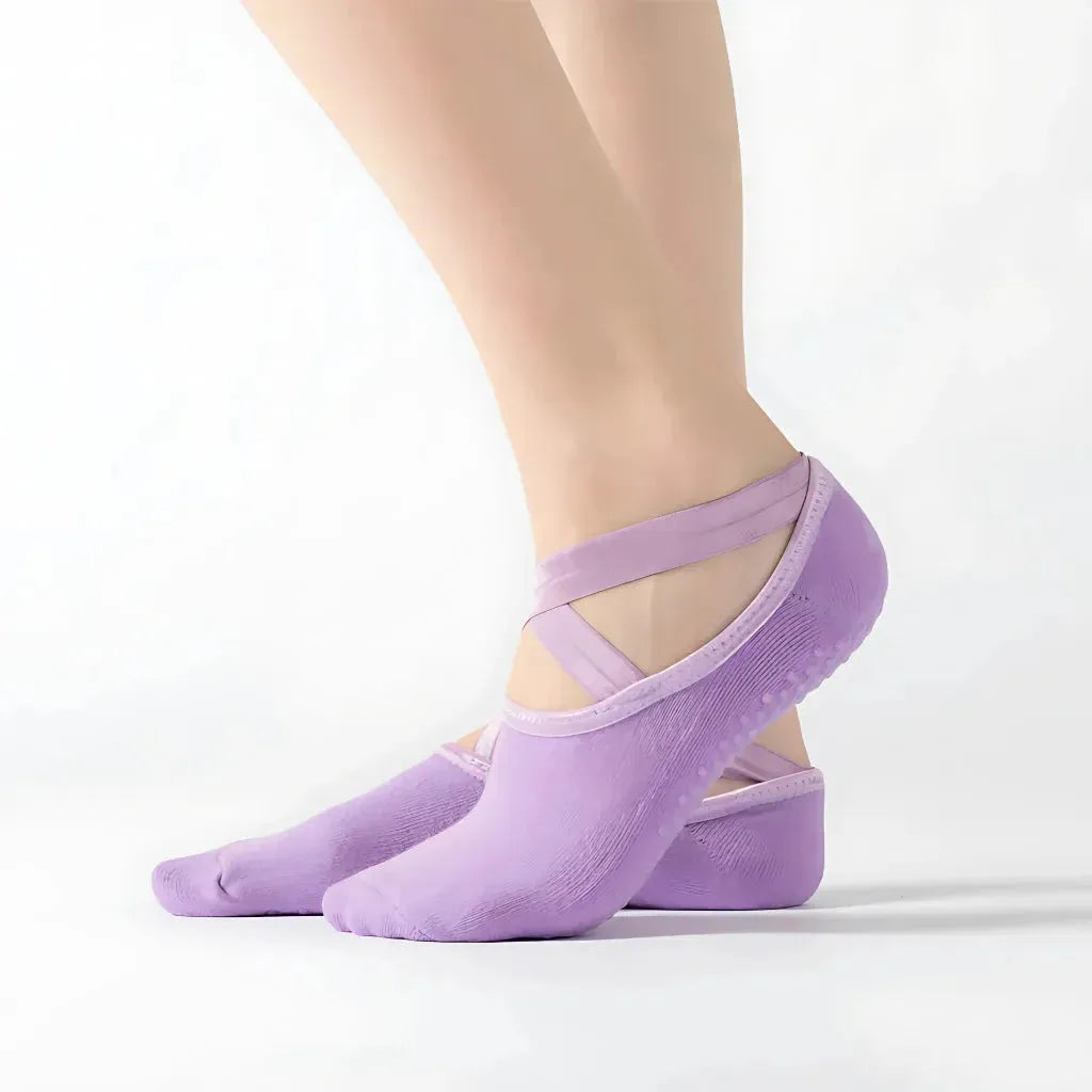 Barre Workout Socks With Non Slip Towel Cushion Base