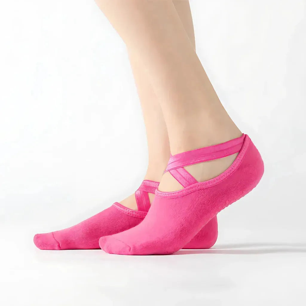 Barre Workout Socks With Non Slip Towel Cushion Base