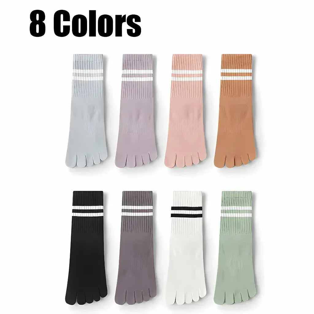 Breathable Yoga Toe Socks With Non-Slip Comfort