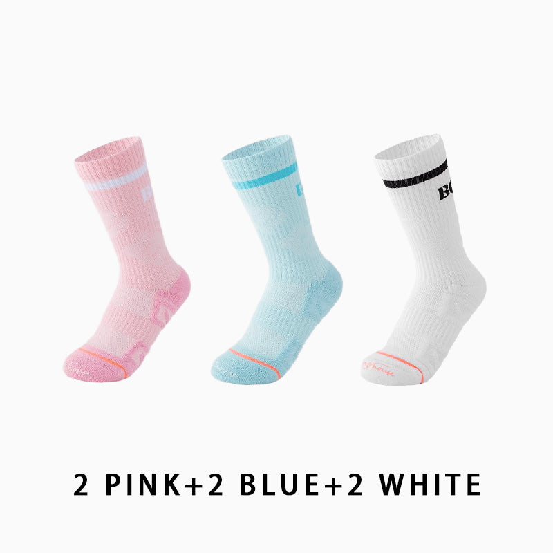 Women Breathable Mid-calf Running Socks(6 pairs）