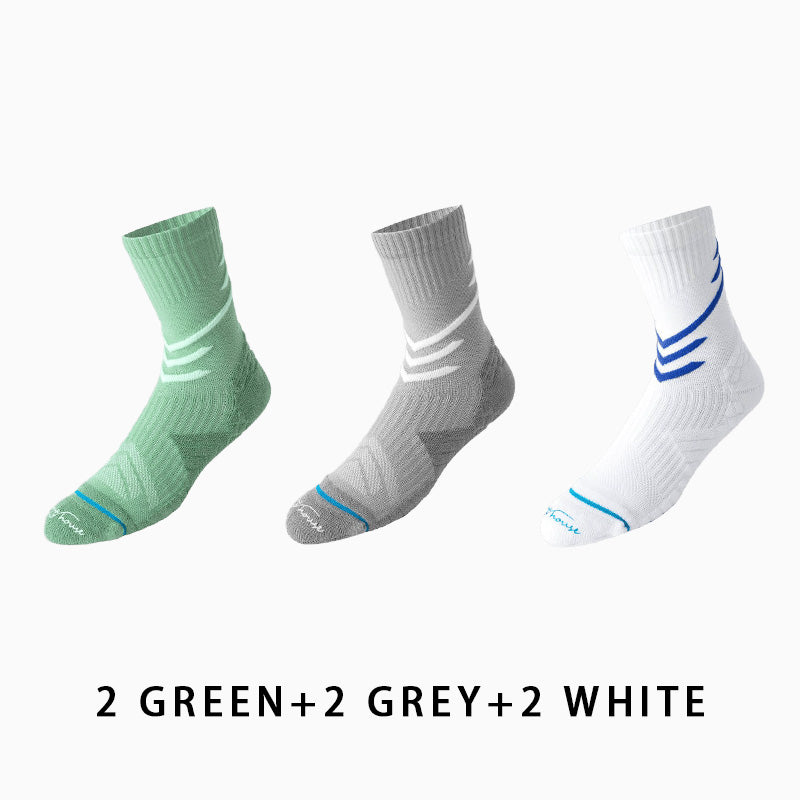 Non-slip Mid-calf Men's Running Socks(6 pairs）