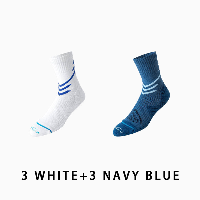 Non-slip Mid-calf Men's Running Socks(6 pairs）