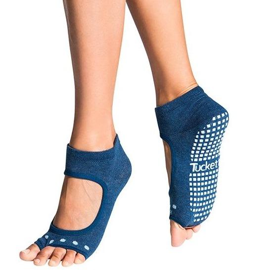 Tucketts Allegro Pilates Socks - Non-Slip Grip, Open Toe, Barre & Yoga - Women's
