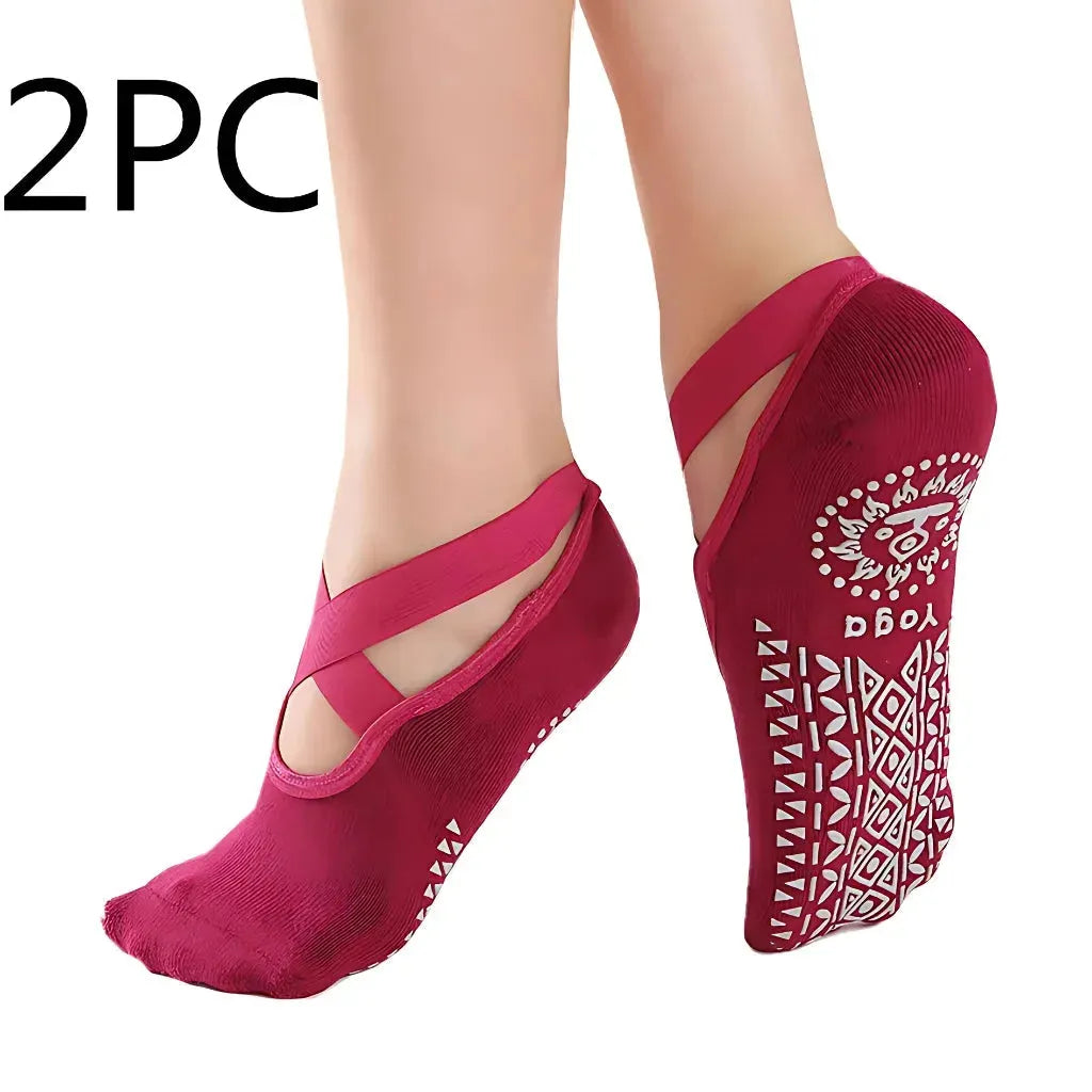 Cross Belt Barre Socks For Women