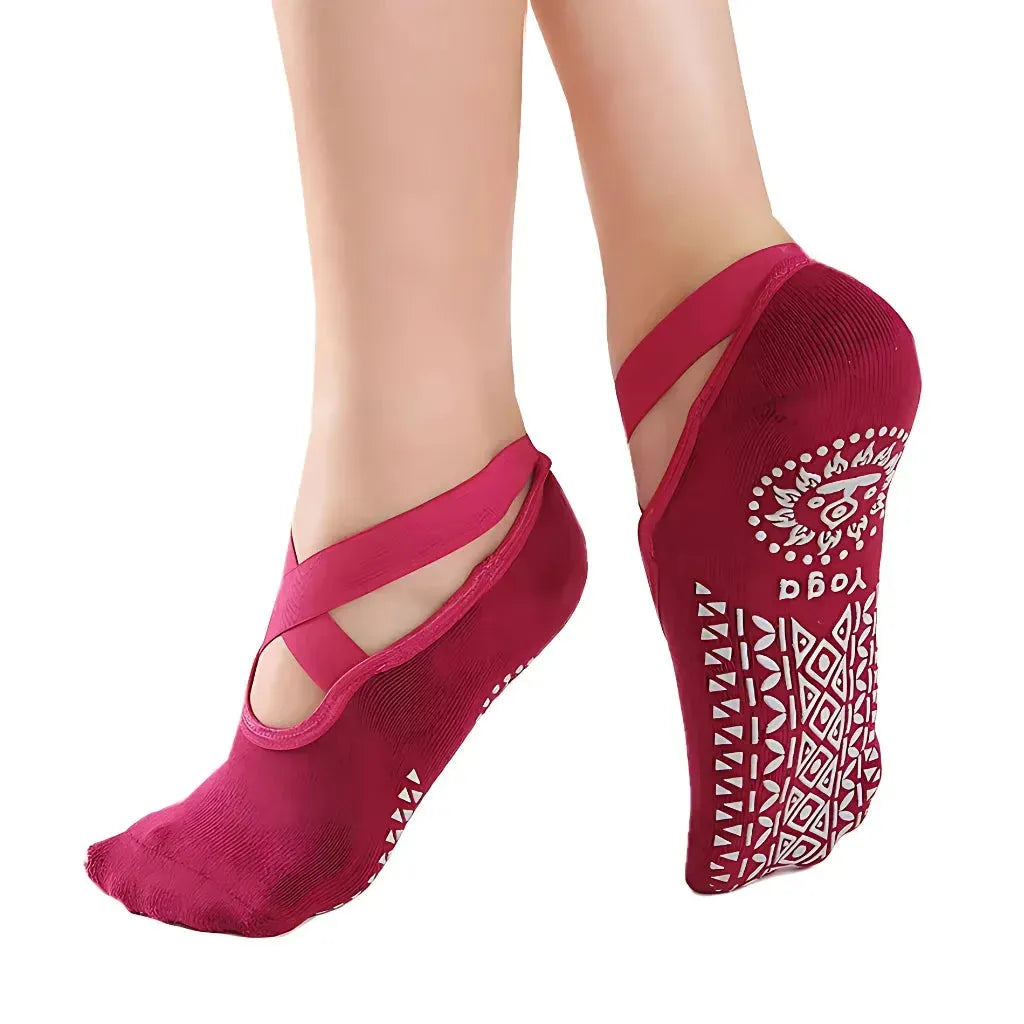 Cross Belt Barre Socks For Women