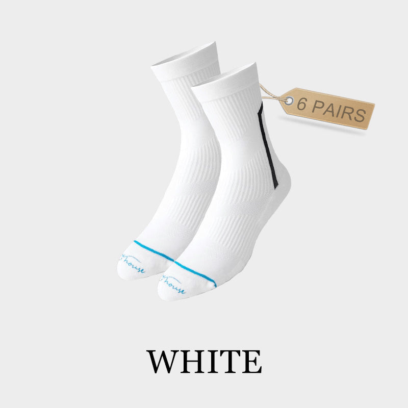 Men's Breathable  Mid-calf Cycling Socks （6 pairs）