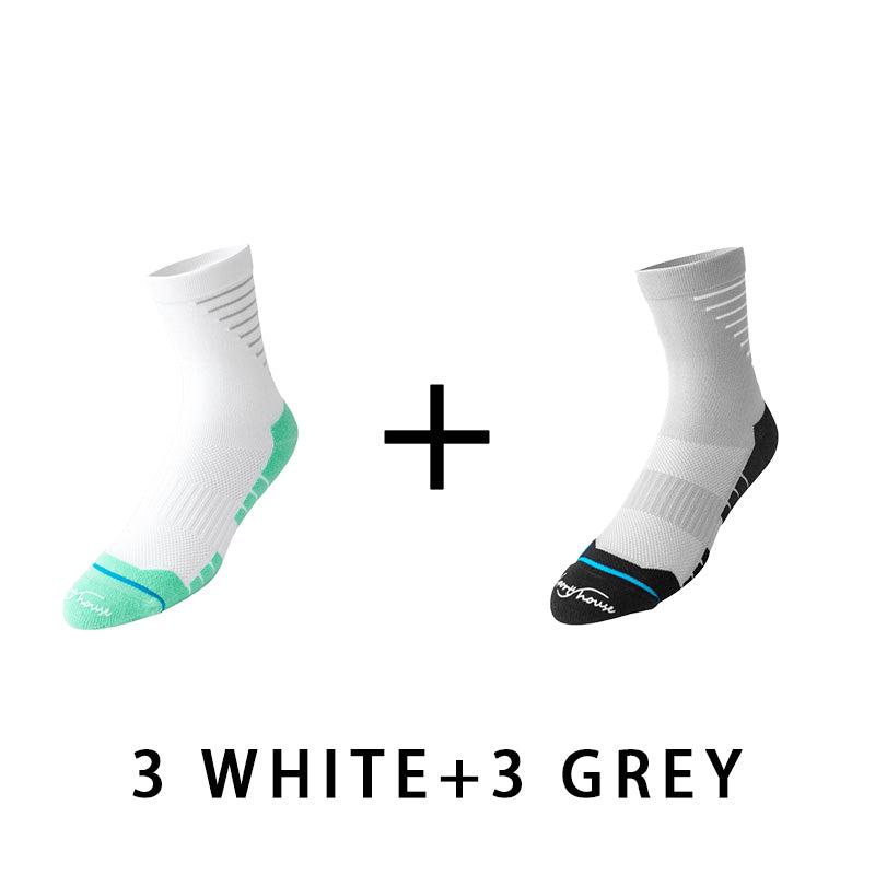 Breathable Men's Mid-calf Cycling Socks(6 pairs）