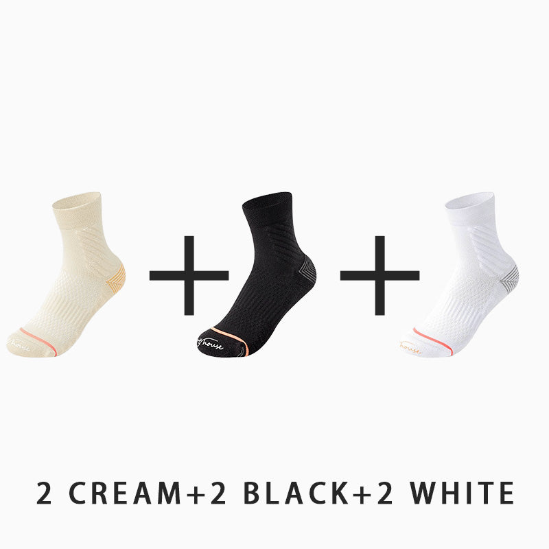 Mid-calf Breathable Women's Sport Socks (6 pairs）
