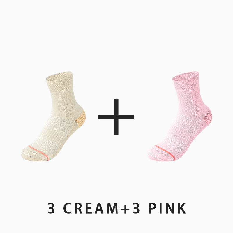 Mid-calf Breathable Women's Sport Socks (6 pairs）