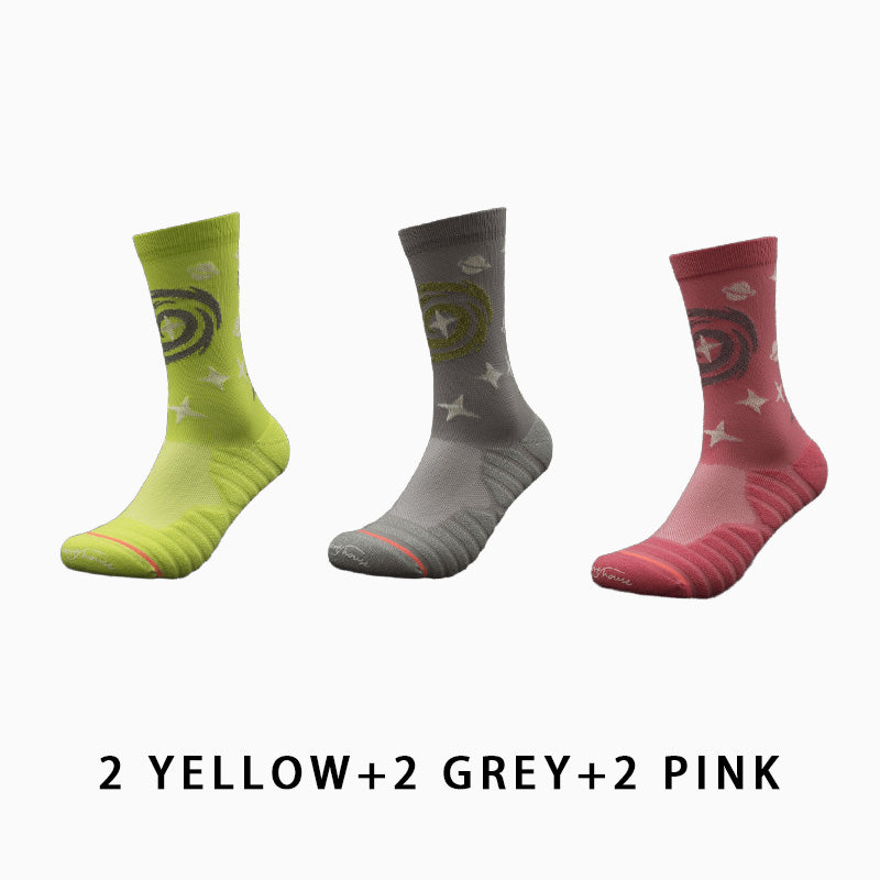 Breathable Mid-calf Women Running Socks（6 pairs）