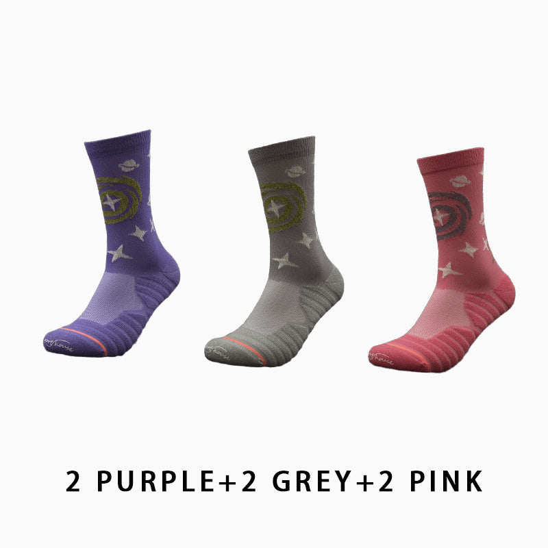 Breathable Mid-calf Women Running Socks（6 pairs）