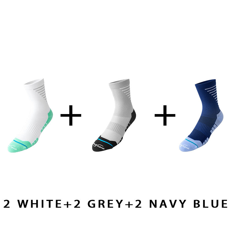 Breathable Men's Mid-calf Cycling Socks(6 pairs）