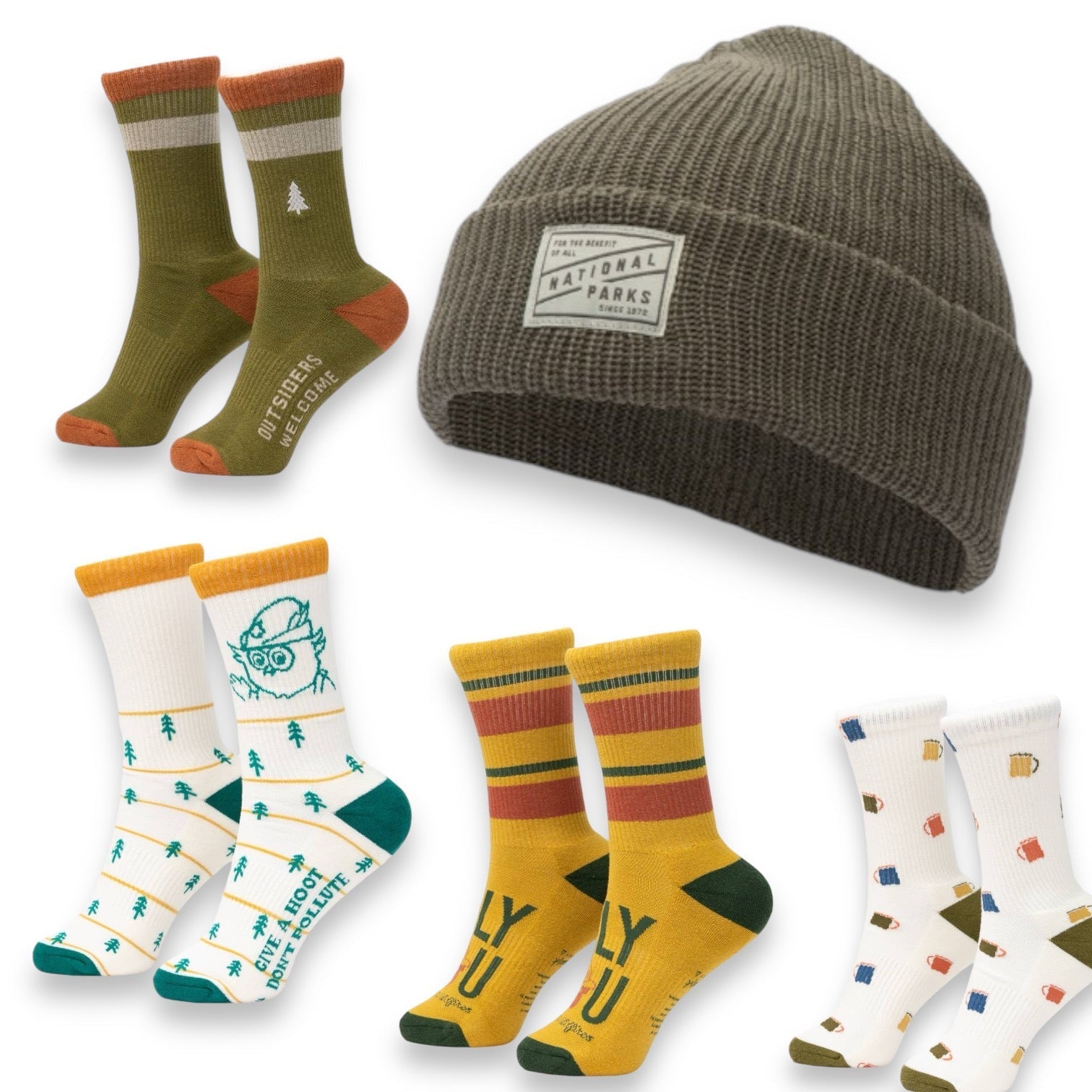 "Give A Hoot" Don't Pollute Woody Owl Unisex Socks