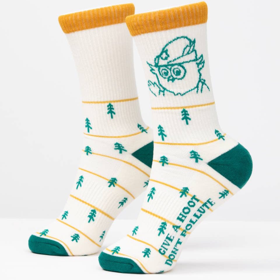 "Give A Hoot" Don't Pollute Woody Owl Unisex Socks
