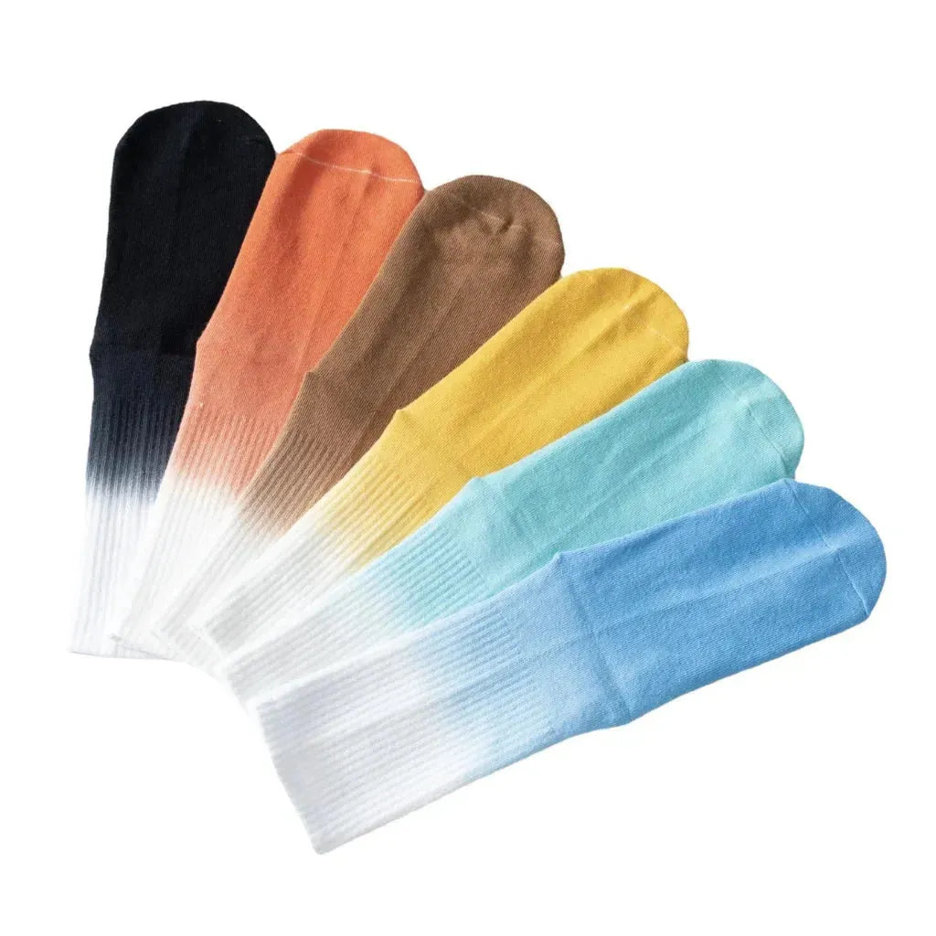 Gradient Dyed Yoga Grip Socks For Stability And Style