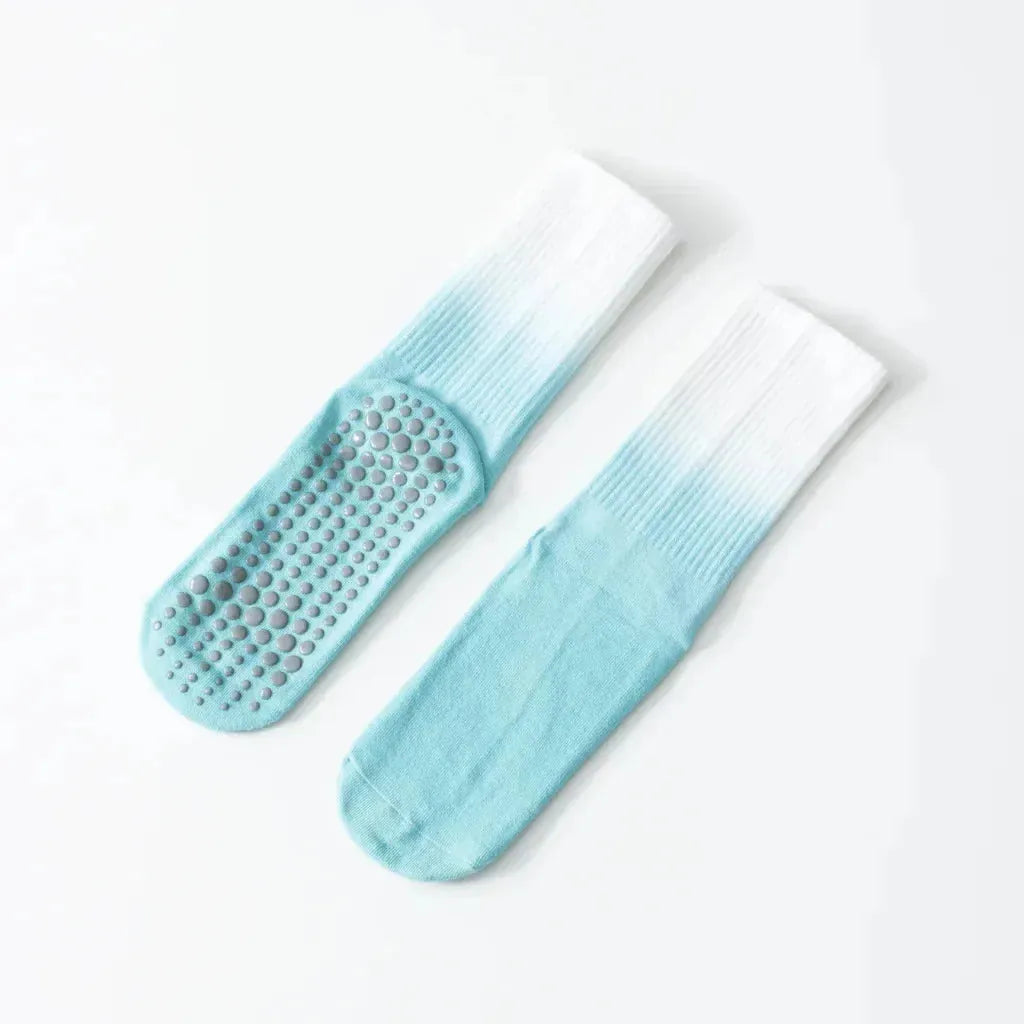 Gradient Dyed Yoga Grip Socks For Stability And Style