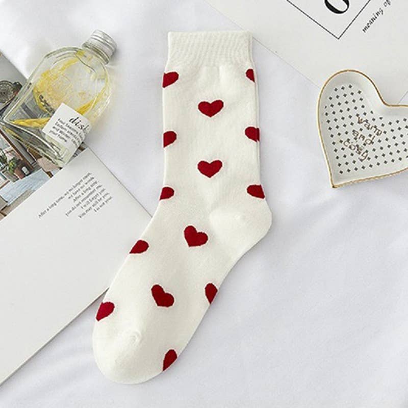Heart Printed Socks (Red or Multiple Colors)