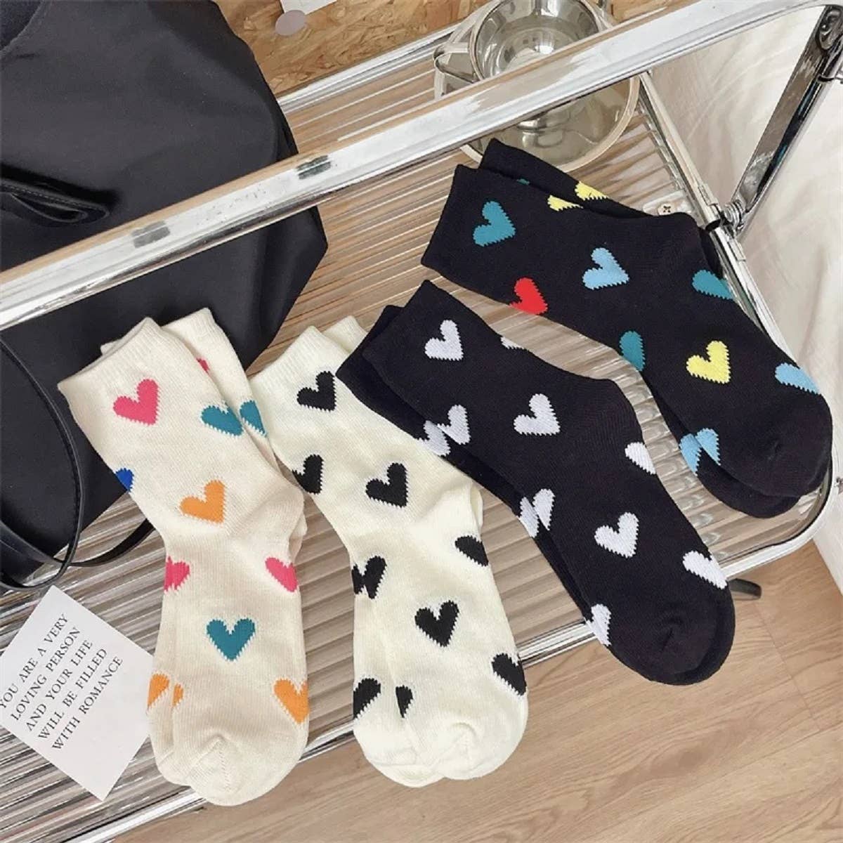 Heart Printed Socks (Red or Multiple Colors)