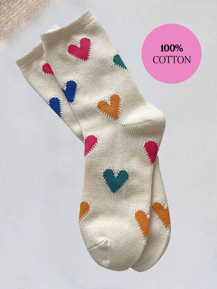 Heart Printed Socks (Red or Multiple Colors)